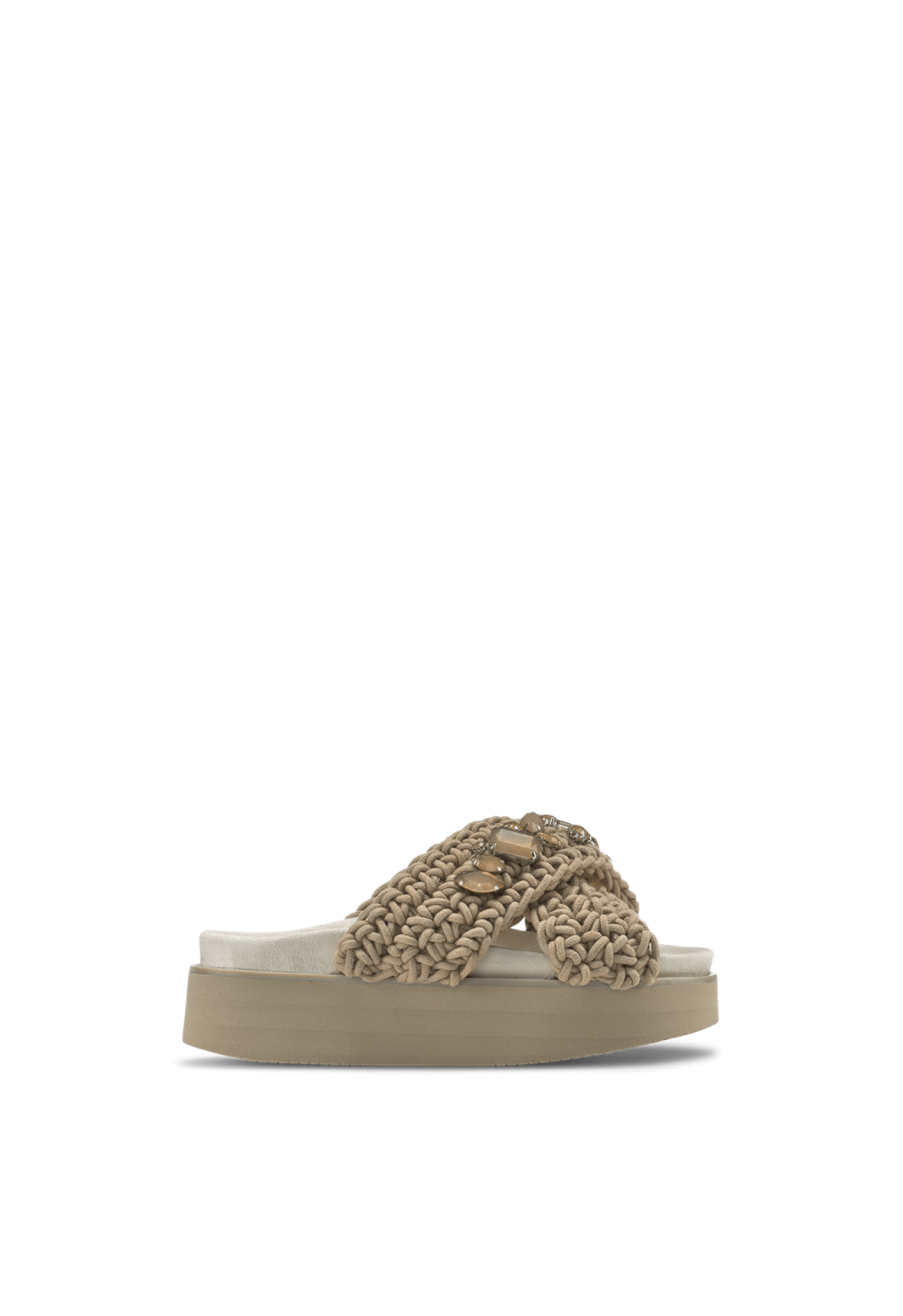 INUIKII Woven Stones Platform Slippers for Women