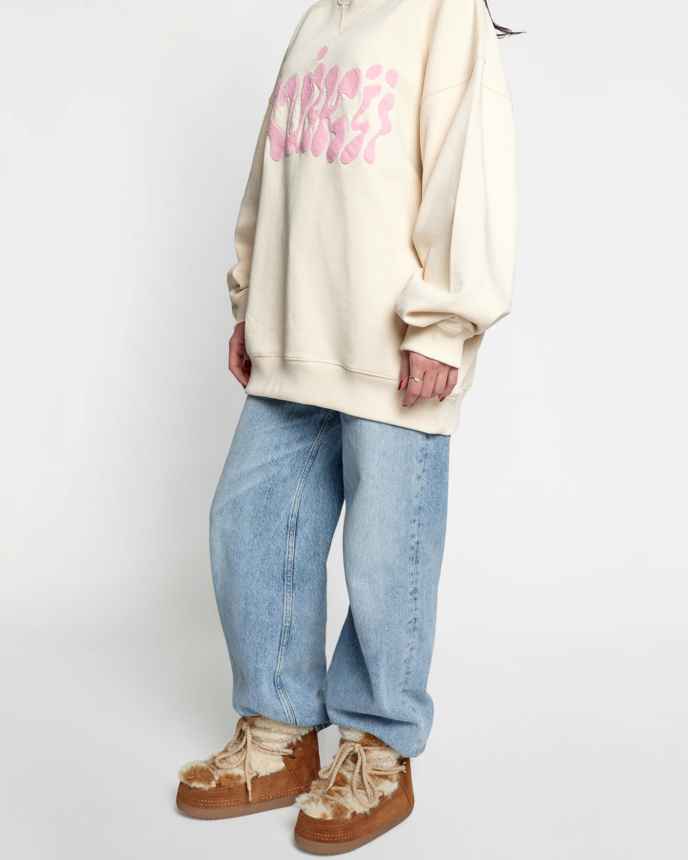 Oversized Flock Logo Sweatshirt