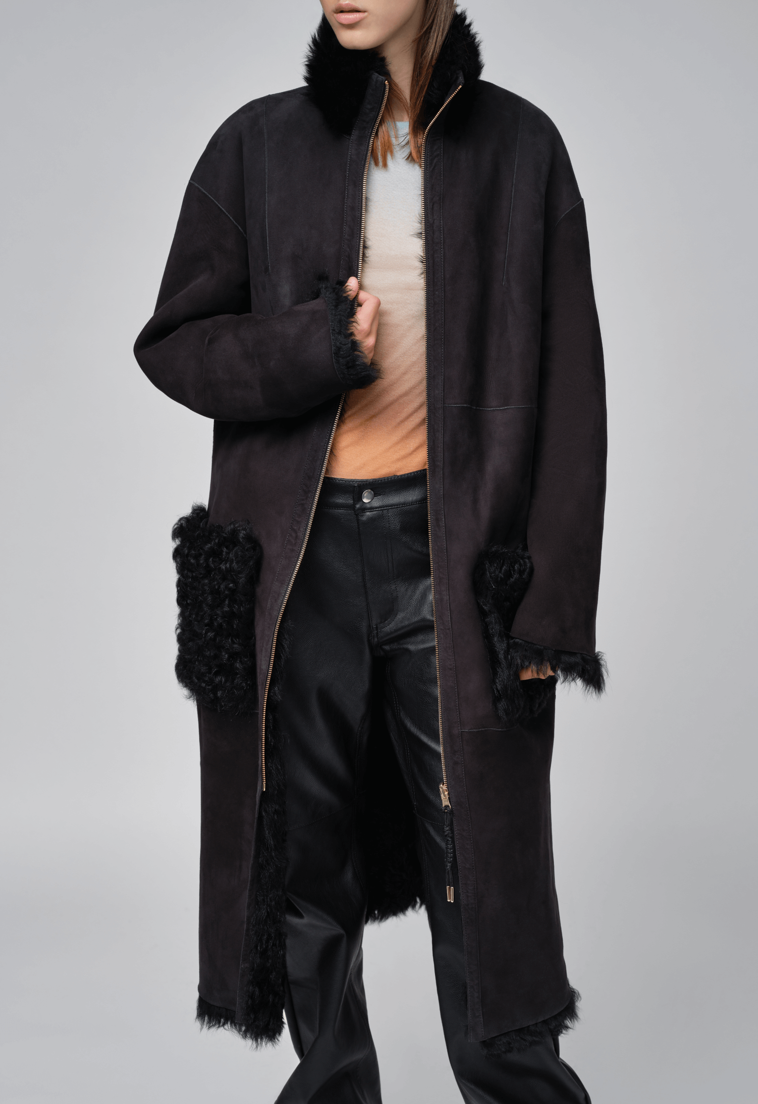 INUIKII Shearling Coat