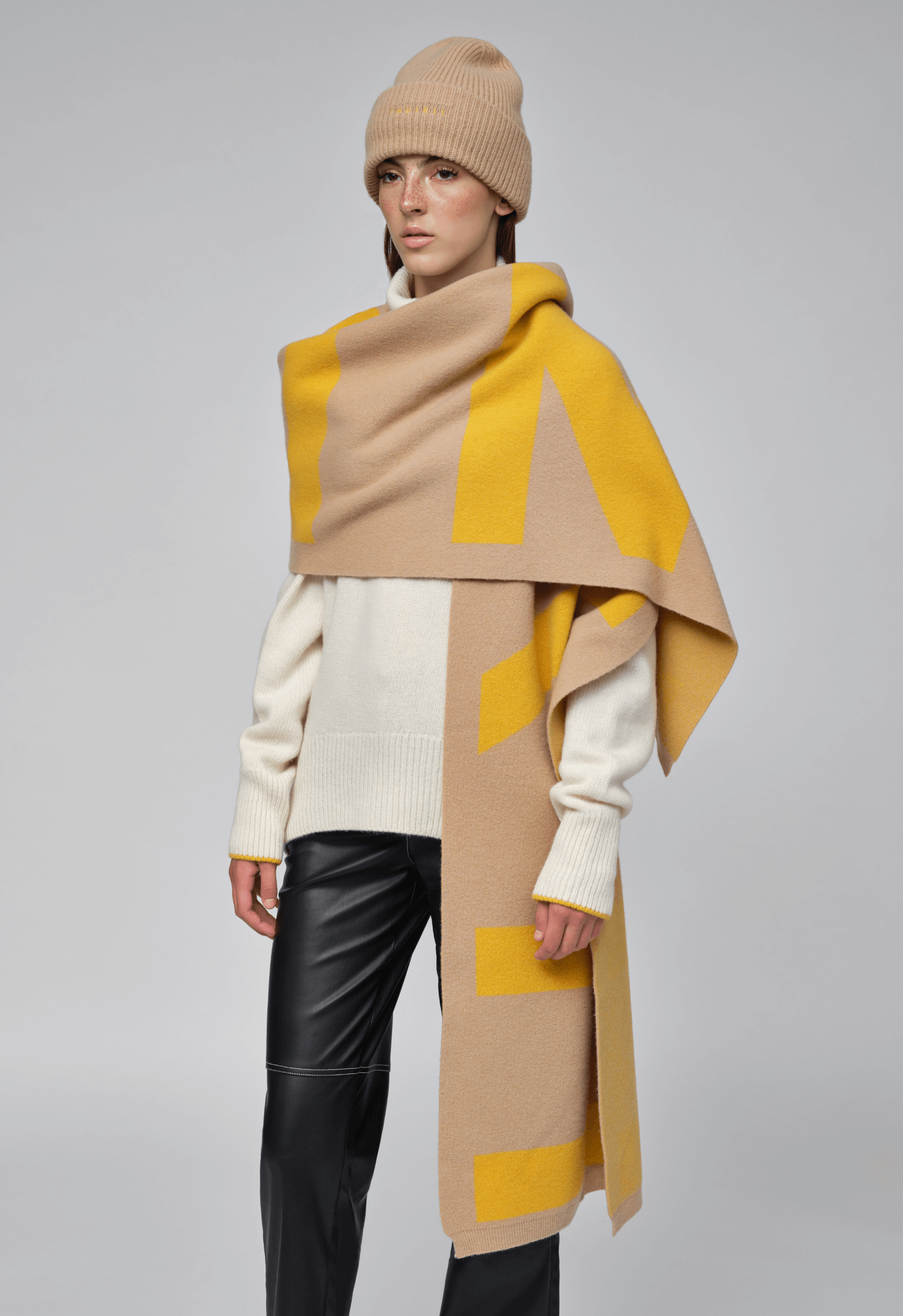 【中古】Y-3 KNIT SCARF イエロー Y-3 KNIT SCARF ニット ロング マフラー 黄 新品 未使用